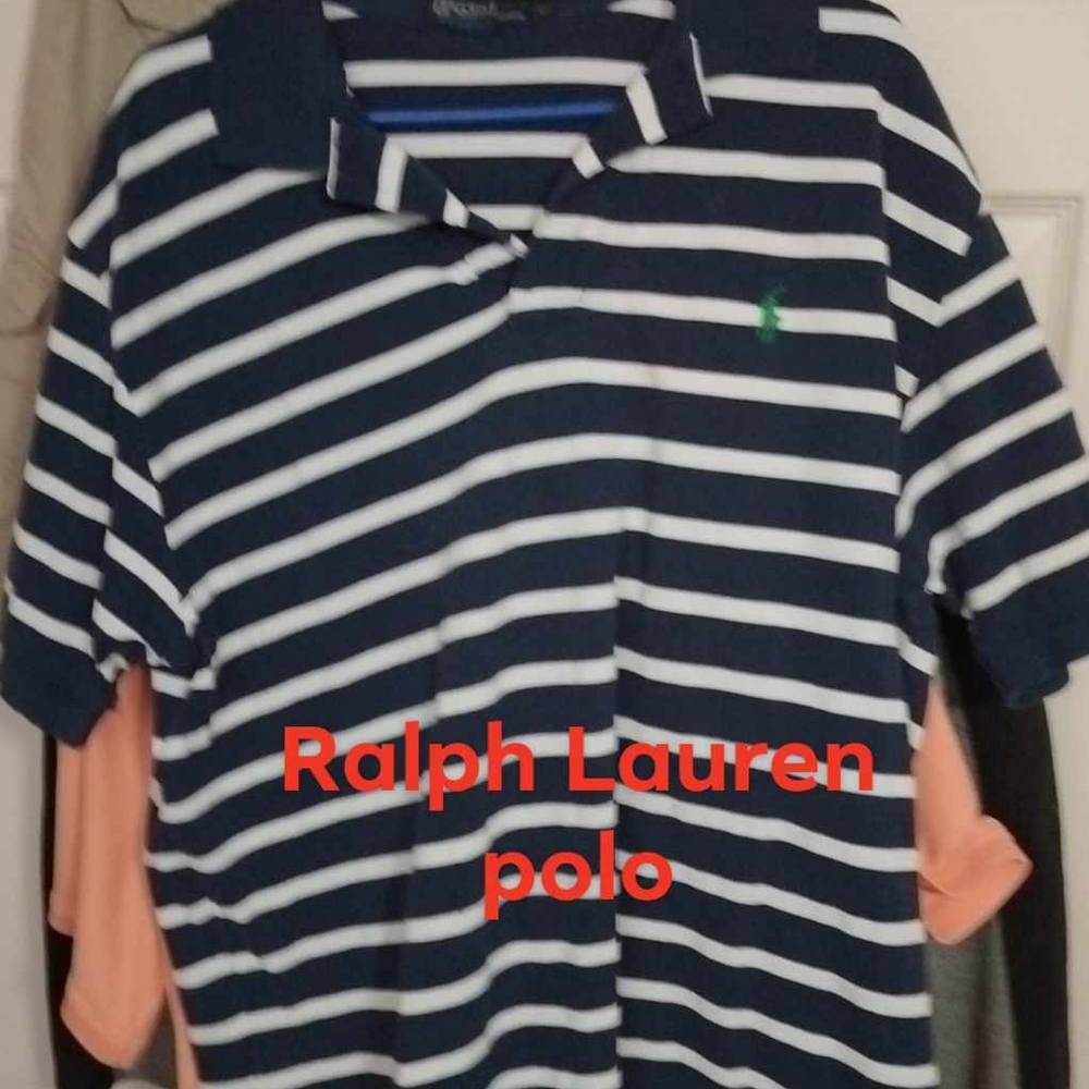 Ralph Lauren Nautical Blue and White Polo